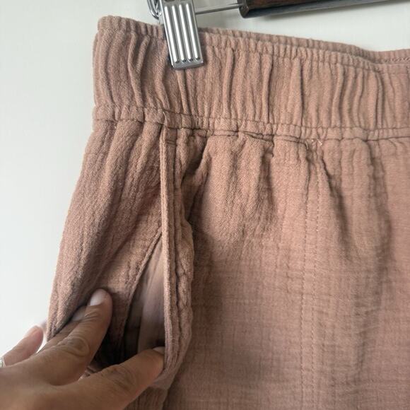 Madewell Pants Womens Medium Cotton Linen Pull On High Rise Tapered Button Front - Picture 4 of 10